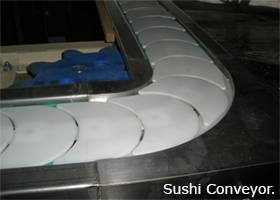 Sushi conveyor.