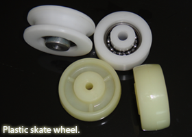 Plastic skate wheel.