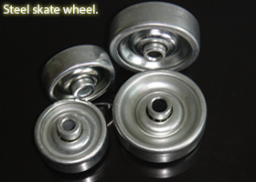 Steel skate wheel.